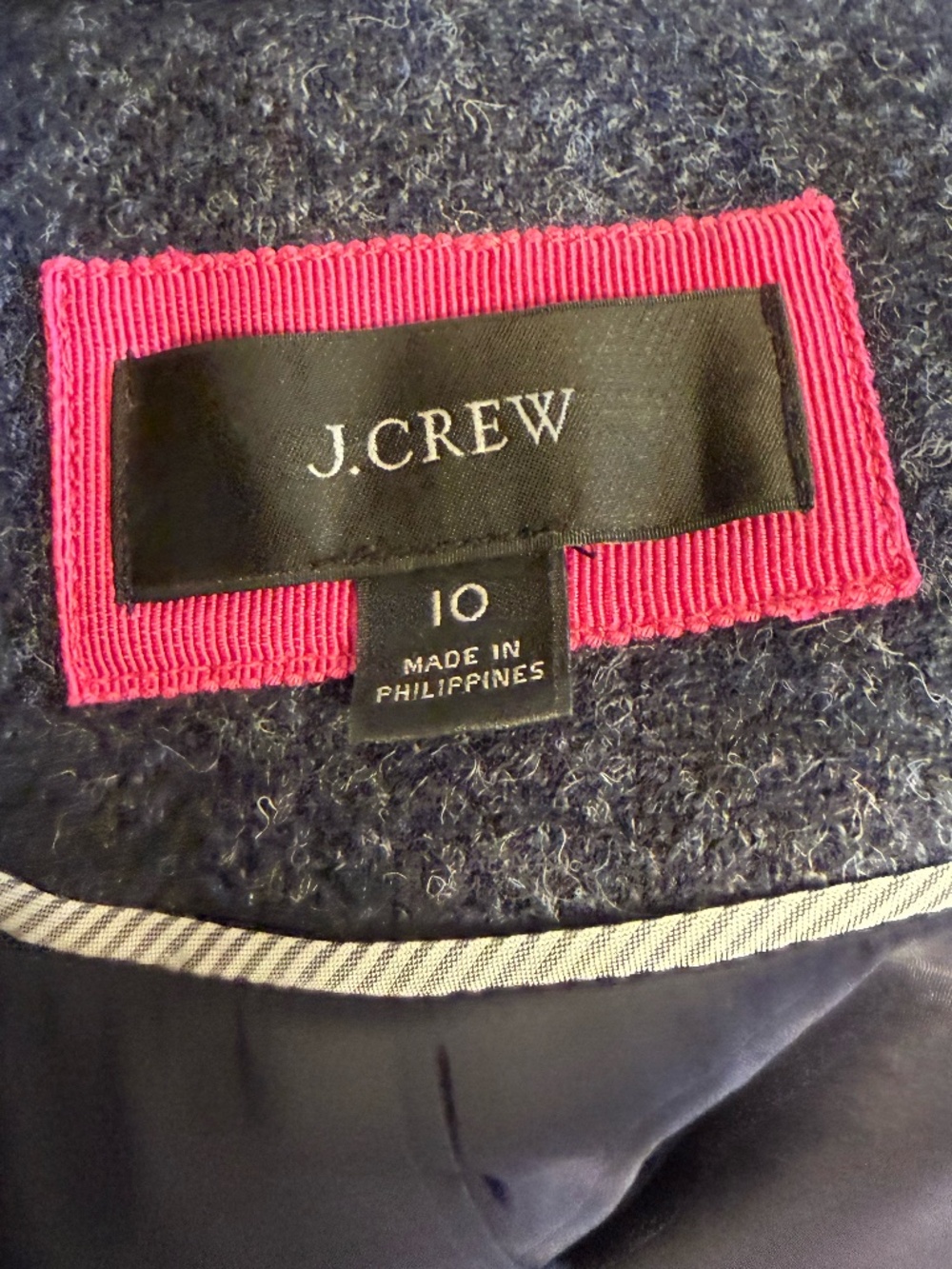 J. Crew Navy Herringbone Wool Blazer with Gold Buttons - Picture 14 of 14
